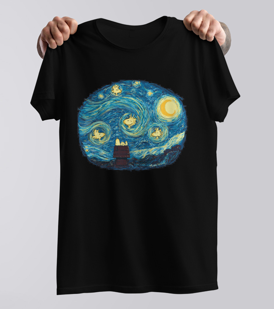 Snoopy Starry Night Charlie Brown Mashup T-Shirt