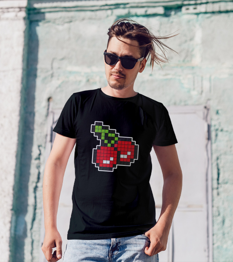 8 Bit Pixelated Cherry Pixel T-Shirt