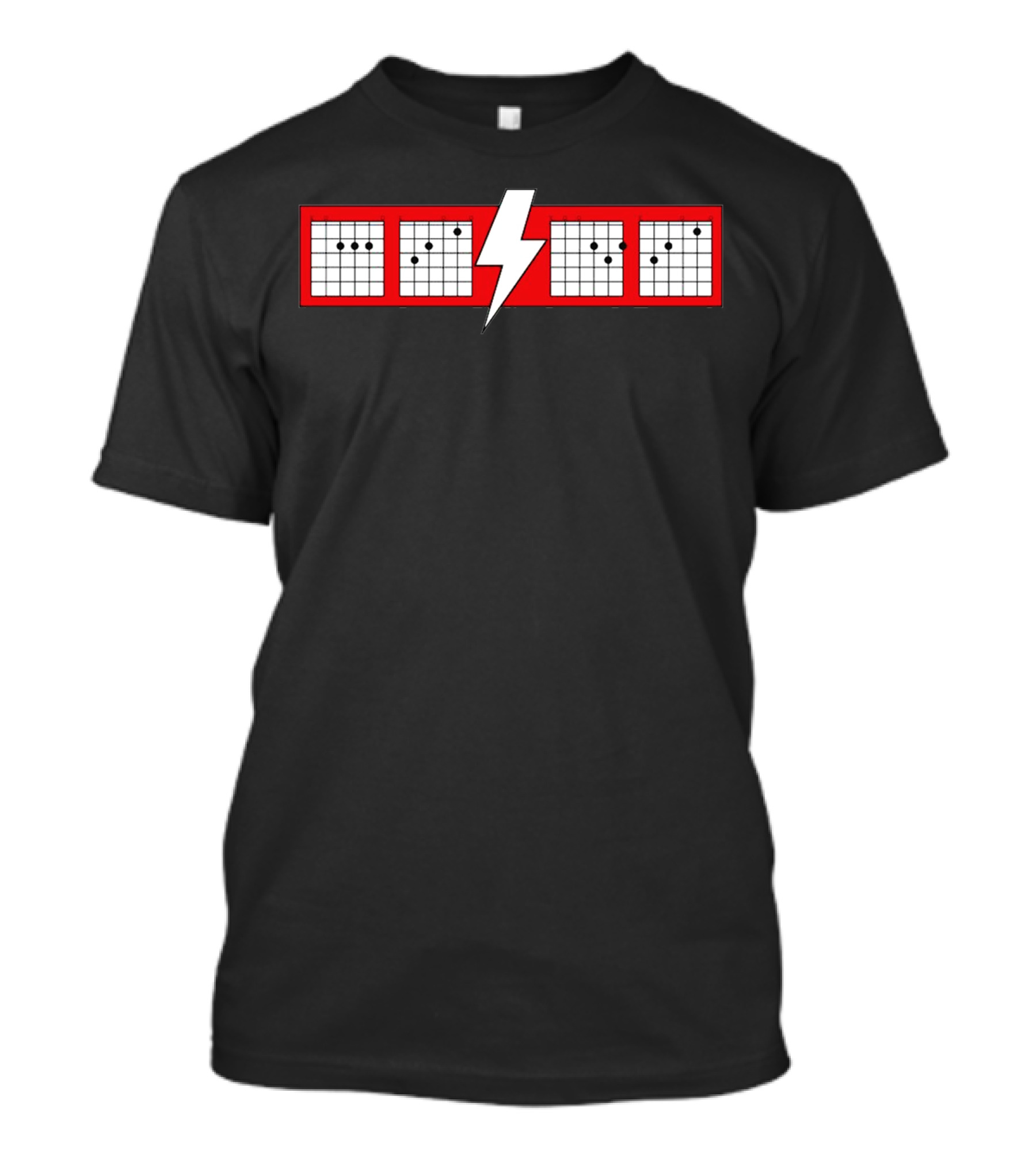 ACDC Guitar Chords Iconic Lightning Bolt T-Shirt