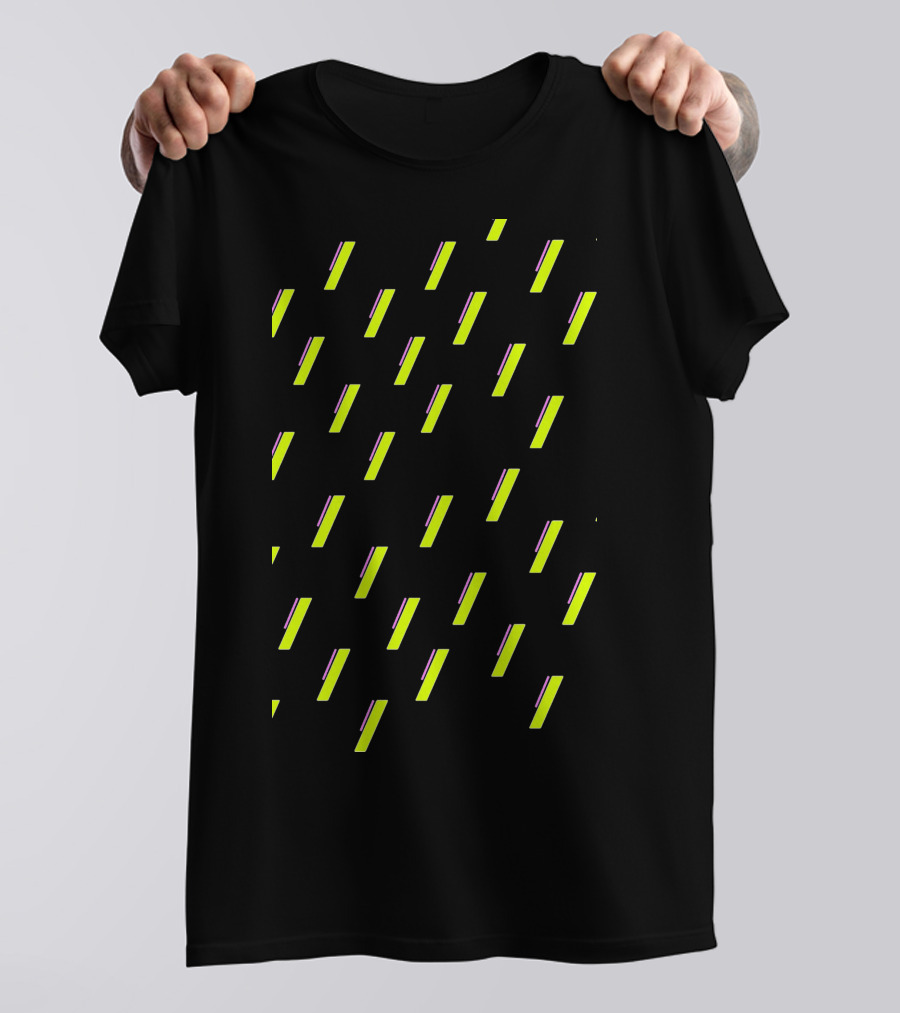 Acid Rain Neon Yellow And Purple Diagonal Stripes T-Shirt