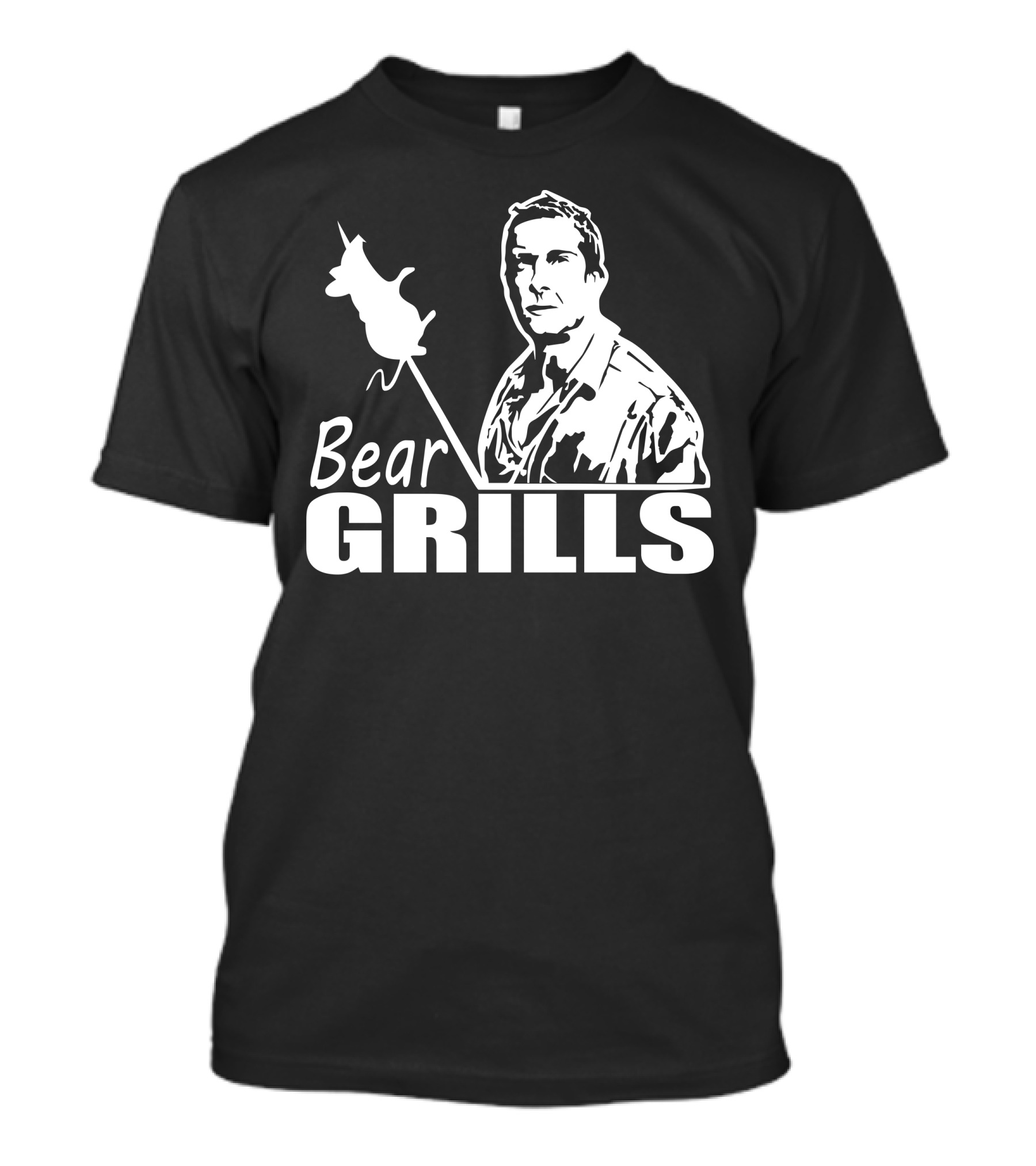 Bear Grills Man Roasting Spit Fire Cookout T-Shirt