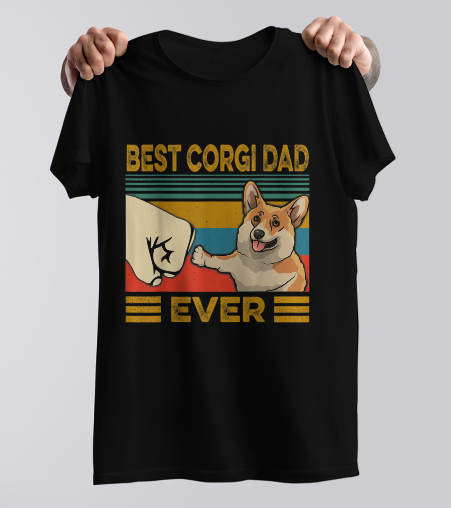 Best Corgi Dad Ever Fist Bump T-Shirt