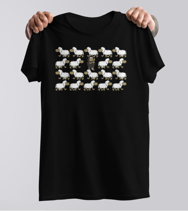 Black Sheep Among White Sheep Pattern Ideal Christmas Present T-Shirt