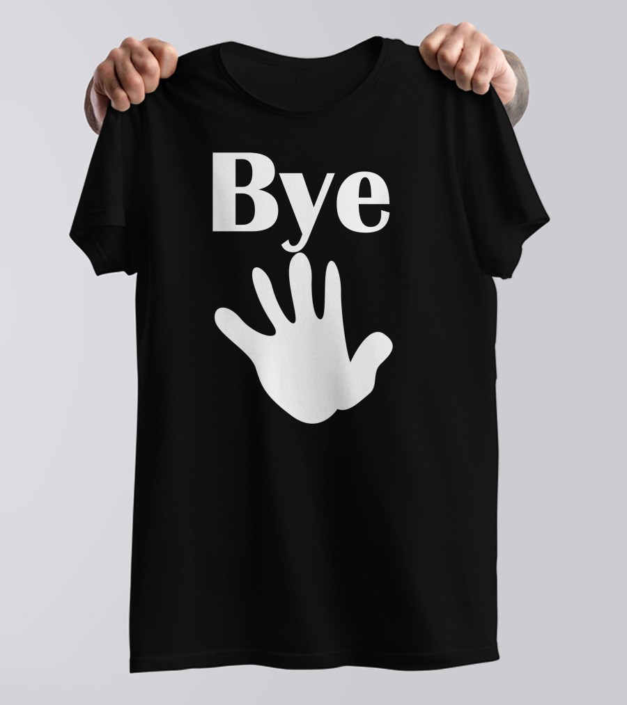 Bye White Handprint T-Shirt