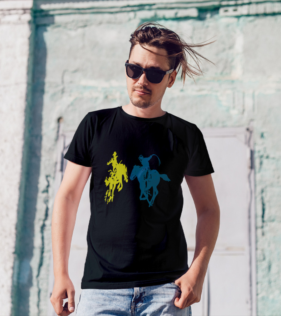 Cowboy Fight Neon Rodeo Duel T-Shirt