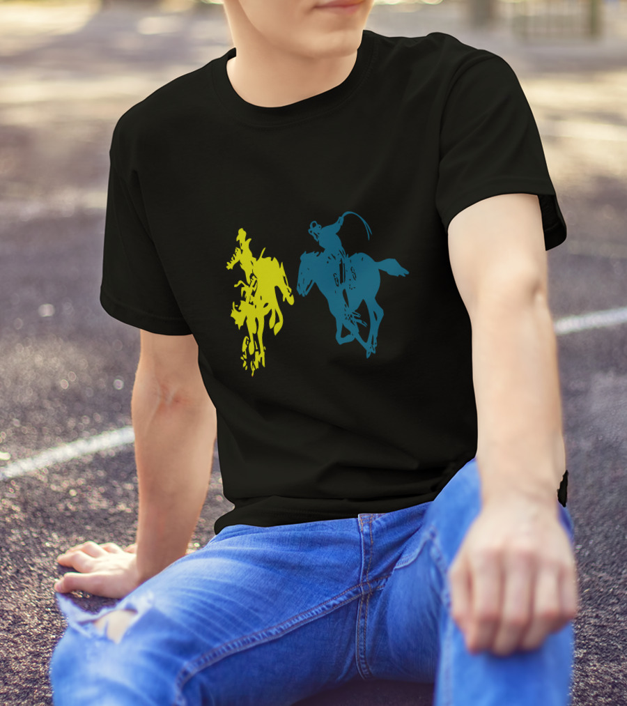 Cowboy Fight Neon Rodeo Duel T-Shirt