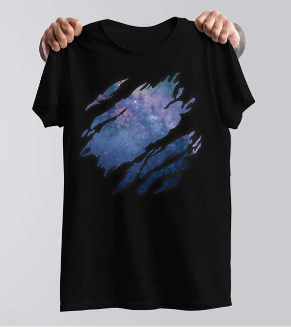 Deep Space Galaxy Claws Rip T-Shirt