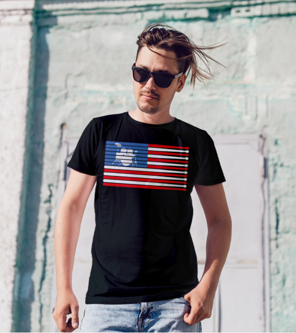 Drums American Flag Drumsticks Independence USA T-Shirt