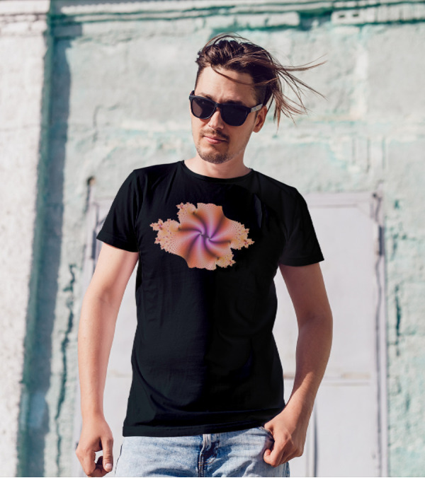 Fractal Spiral Vibrant Geometric Pattern With Colorful Swirling T-Shirt