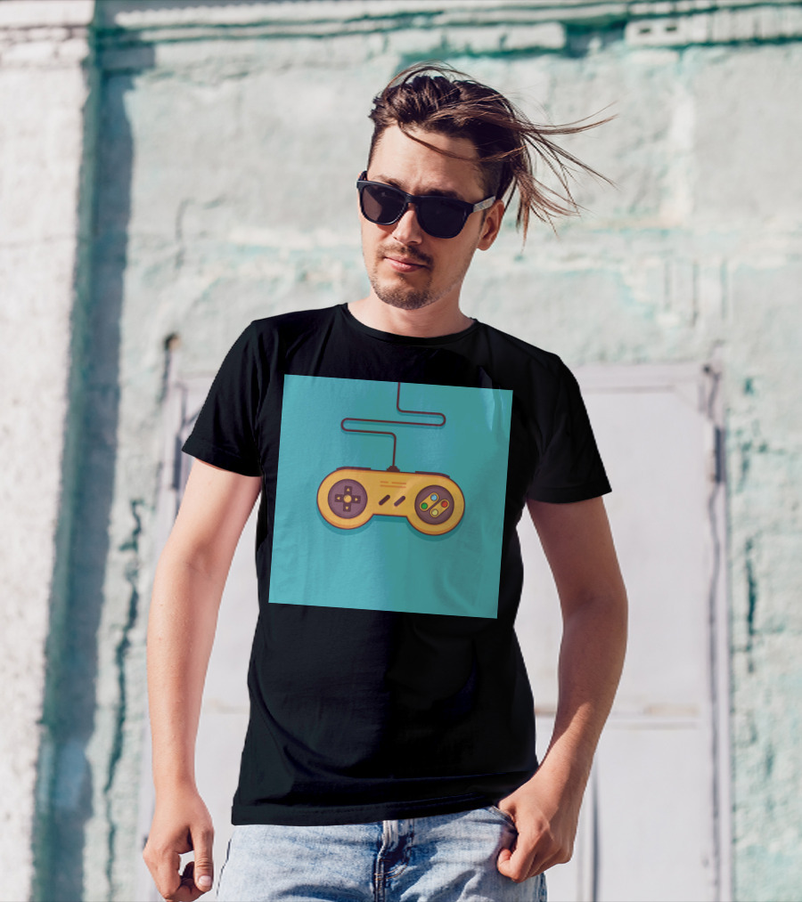 Retro Gaming Console Yellow Controller Vintage T-Shirt