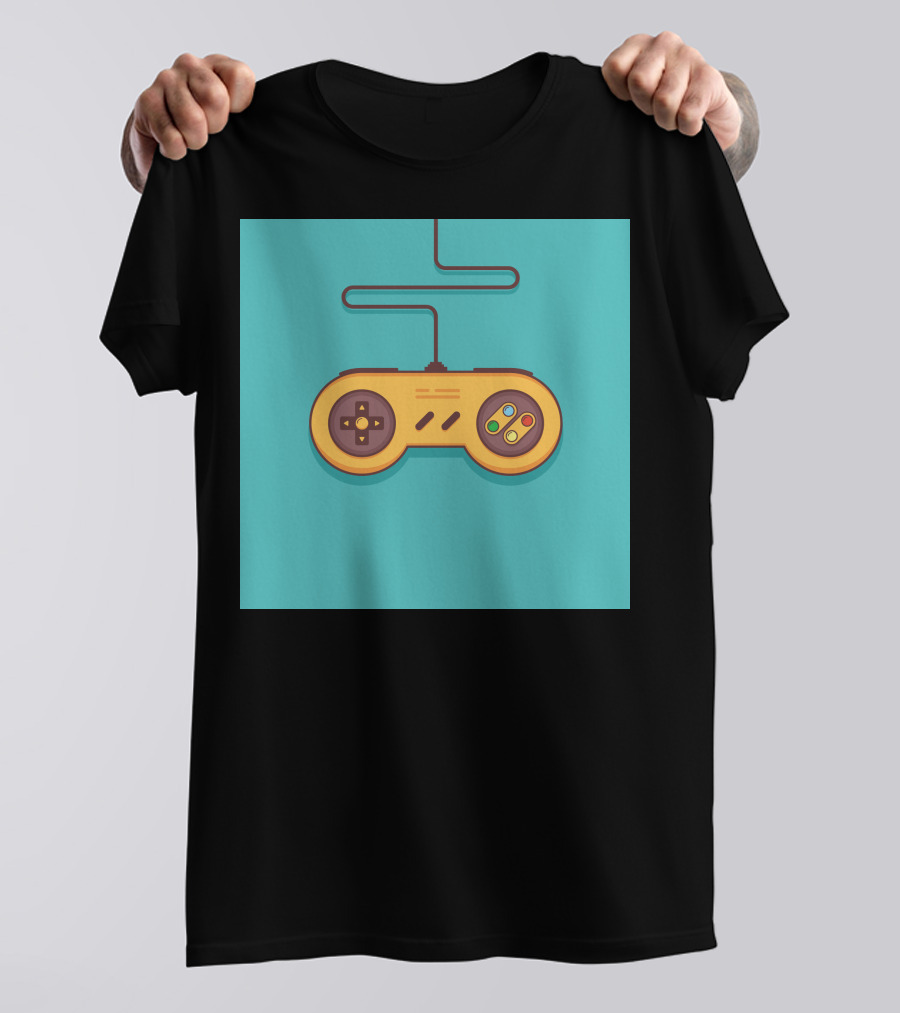 Retro Gaming Console Yellow Controller Vintage T-Shirt