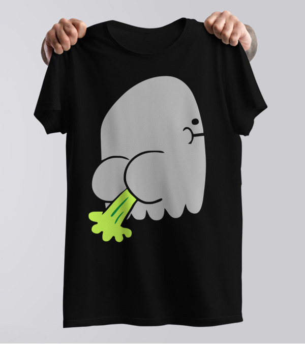 Ghost Fart Ghost With Green Farting T-Shirt