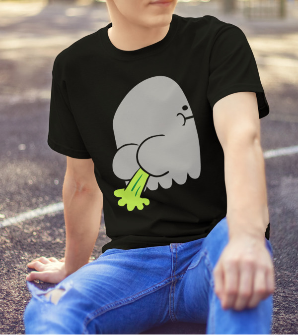 Ghost Fart Ghost With Green Farting T-Shirt