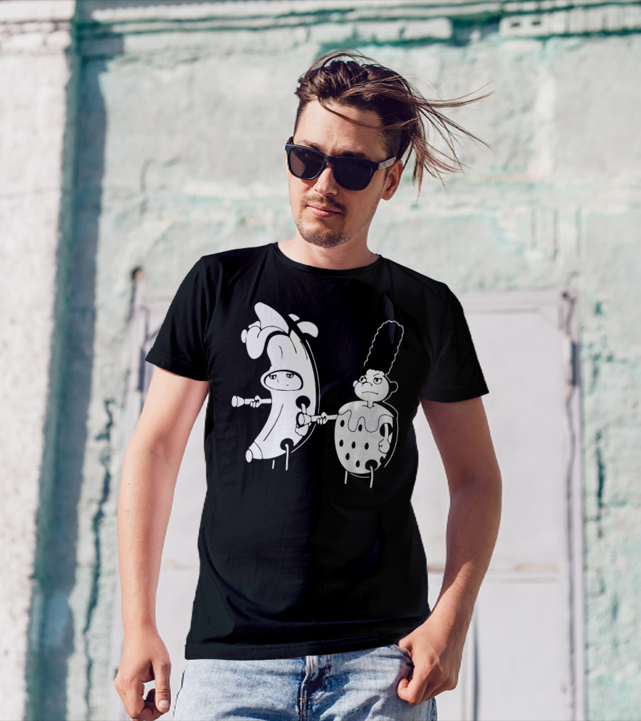 Hey Arnold Meets Pop Culture Characters In Monochrome Playful Crossover T-Shirt