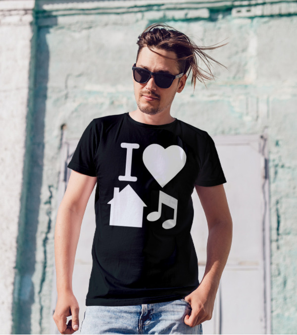 I Love House Music DJ Baseball Icons T-Shirt