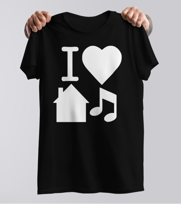 I Love House Music DJ Baseball Icons T-Shirt