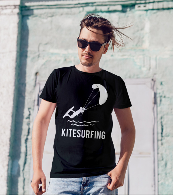 Kitesurfing Adventure Graphic With Surfer And Kite T-Shirt