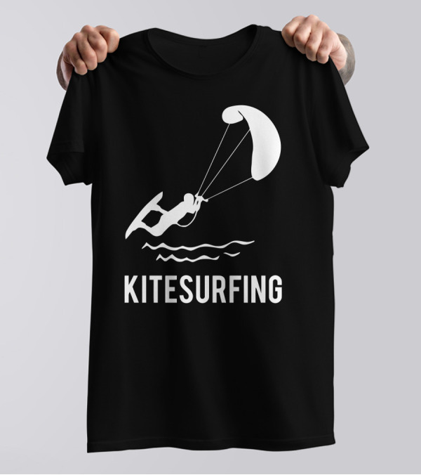 Kitesurfing Adventure Graphic With Surfer And Kite T-Shirt