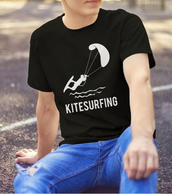 Kitesurfing Adventure Graphic With Surfer And Kite T-Shirt