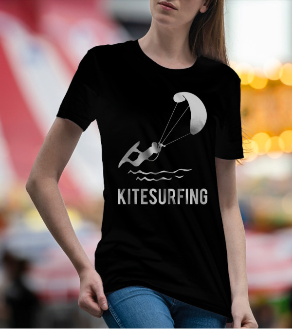 Kitesurfing Adventure Graphic With Surfer And Kite T-Shirt