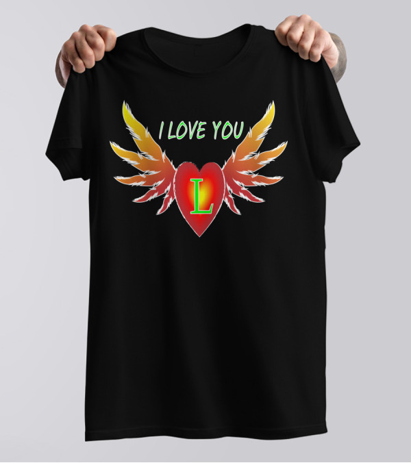 I Love You L Winged Heart Valentine Day T-Shirt