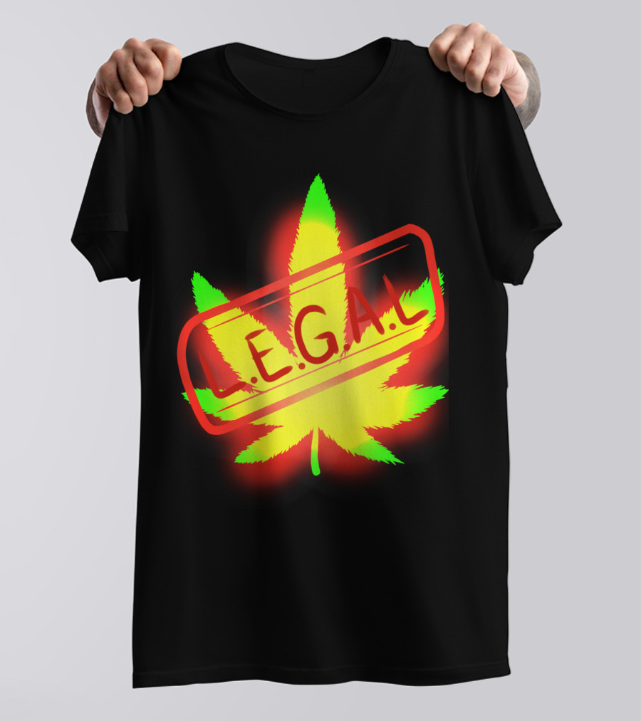LEGAL Marijuana Leaf Rasta Colors T-Shirt