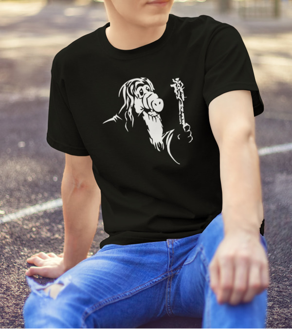 Lord Of The Rings Gandalf Alf Funny Cool Screenprinted Mashup T-Shirt