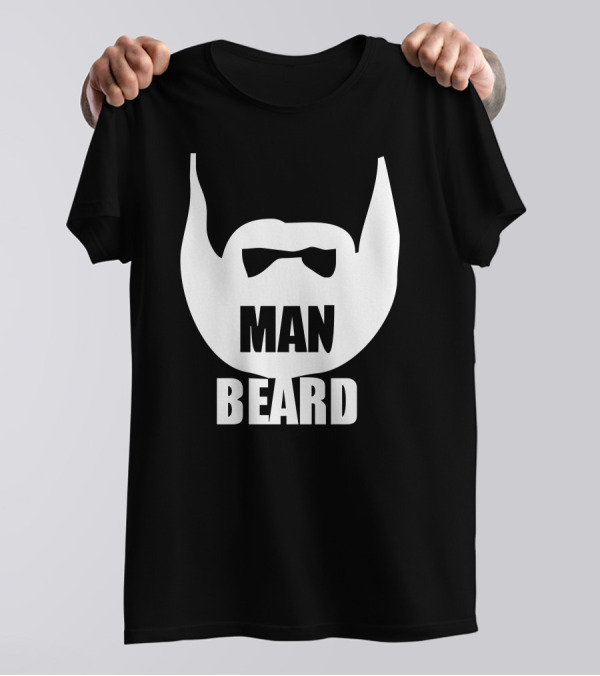 MAN BEARD Beard Shaped Bow Tie T-Shirt