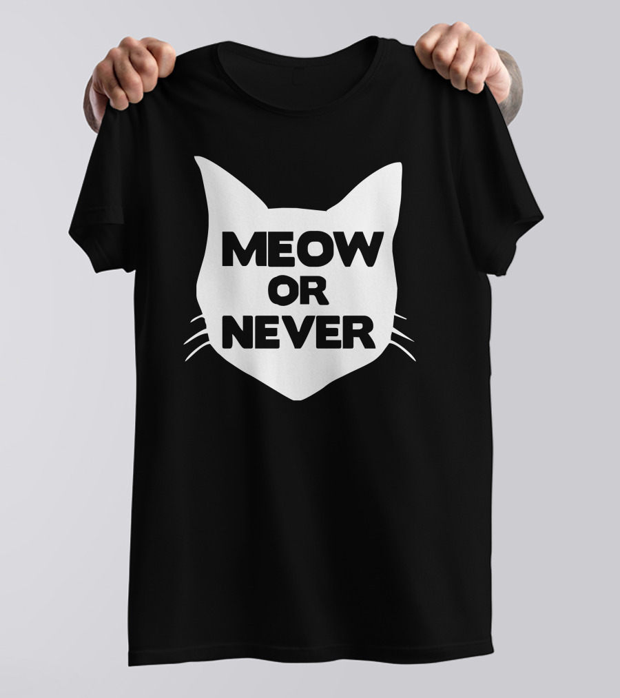Meow Or Never Cat Head T-Shirt