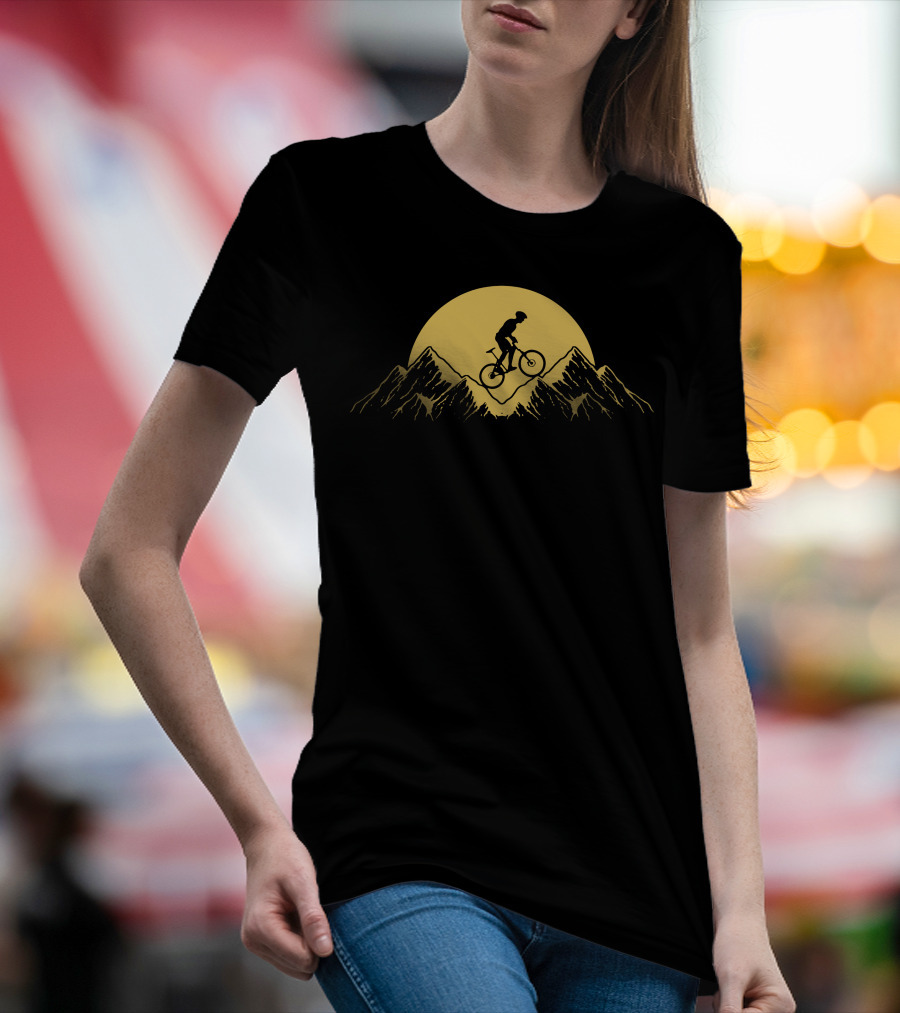 Mountain Bike Downhill Adventure Sunset T-Shirt