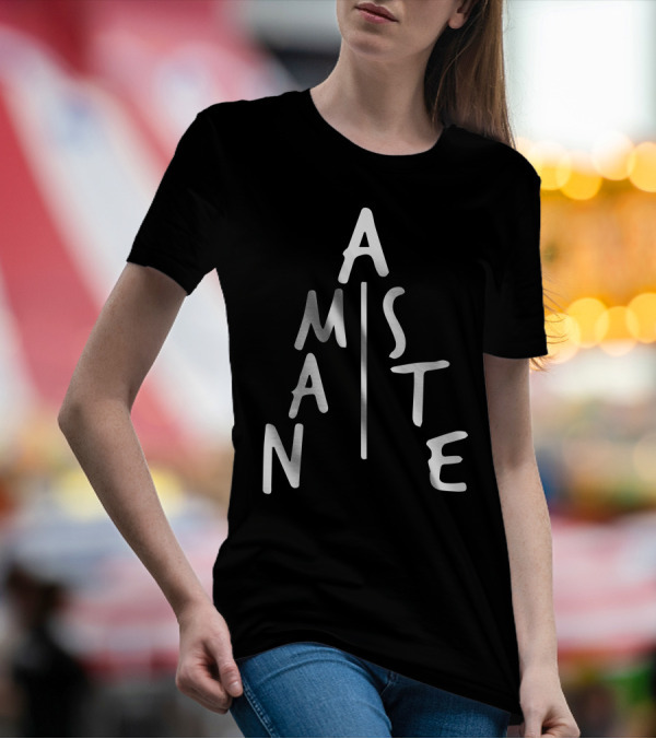 Namaste Vertical Text Styling With Line Divider T-Shirt