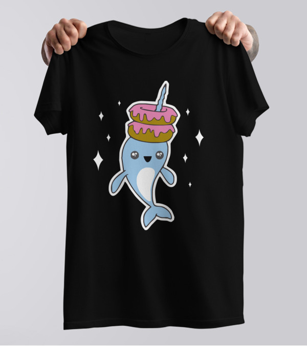Narwhal Donuts Kawaii Cute Unicorn Harajuku Sweet Cool Awesome Sparkle T-Shirt