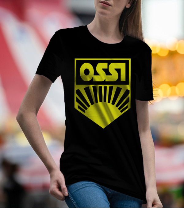 Ossi Fdj Ddr Fun Retro Style Badge With Sunrise T-Shirt