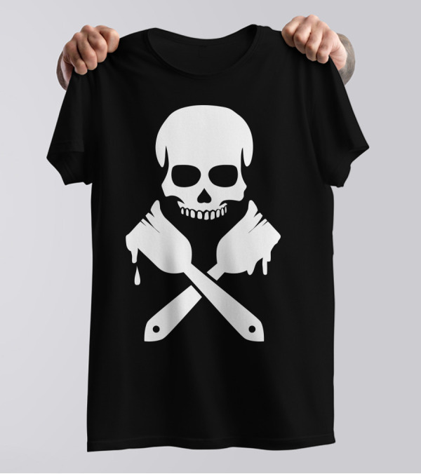 Painter Skull Crossed Brushes T-Shirt