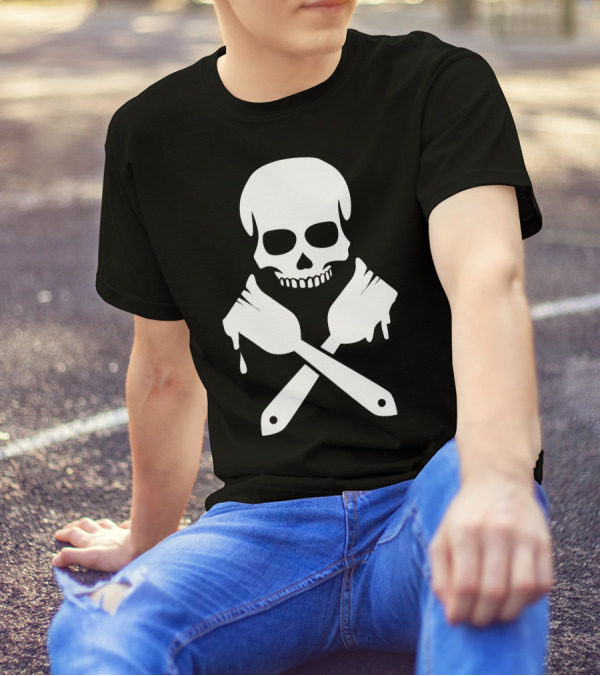 Painter Skull Crossed Brushes T-Shirt