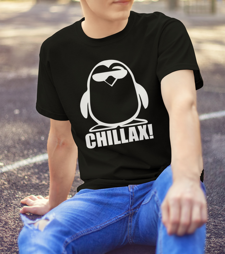 Chillax Penguin Funny New T-Shirt