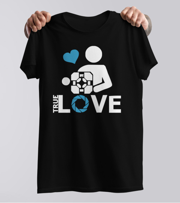 Portal Companion Cube True Love Aperture Lab Gamer T-Shirt