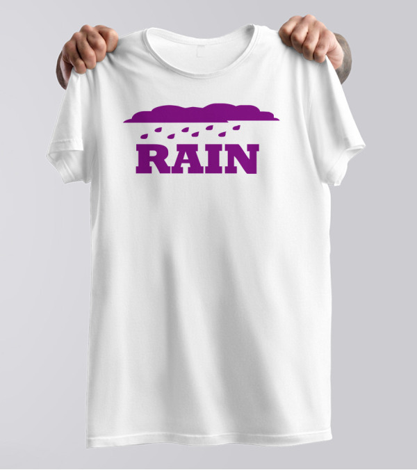 RAIN Purple Iconic Text Cloud T-Shirt