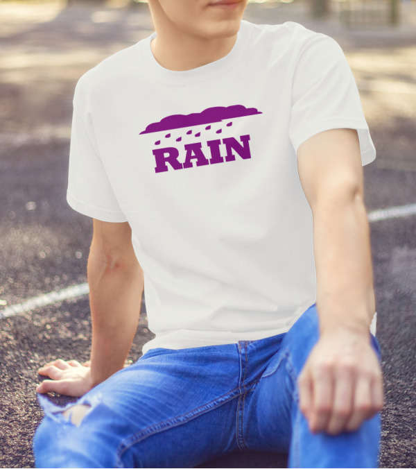 RAIN Purple Iconic Text Cloud T-Shirt
