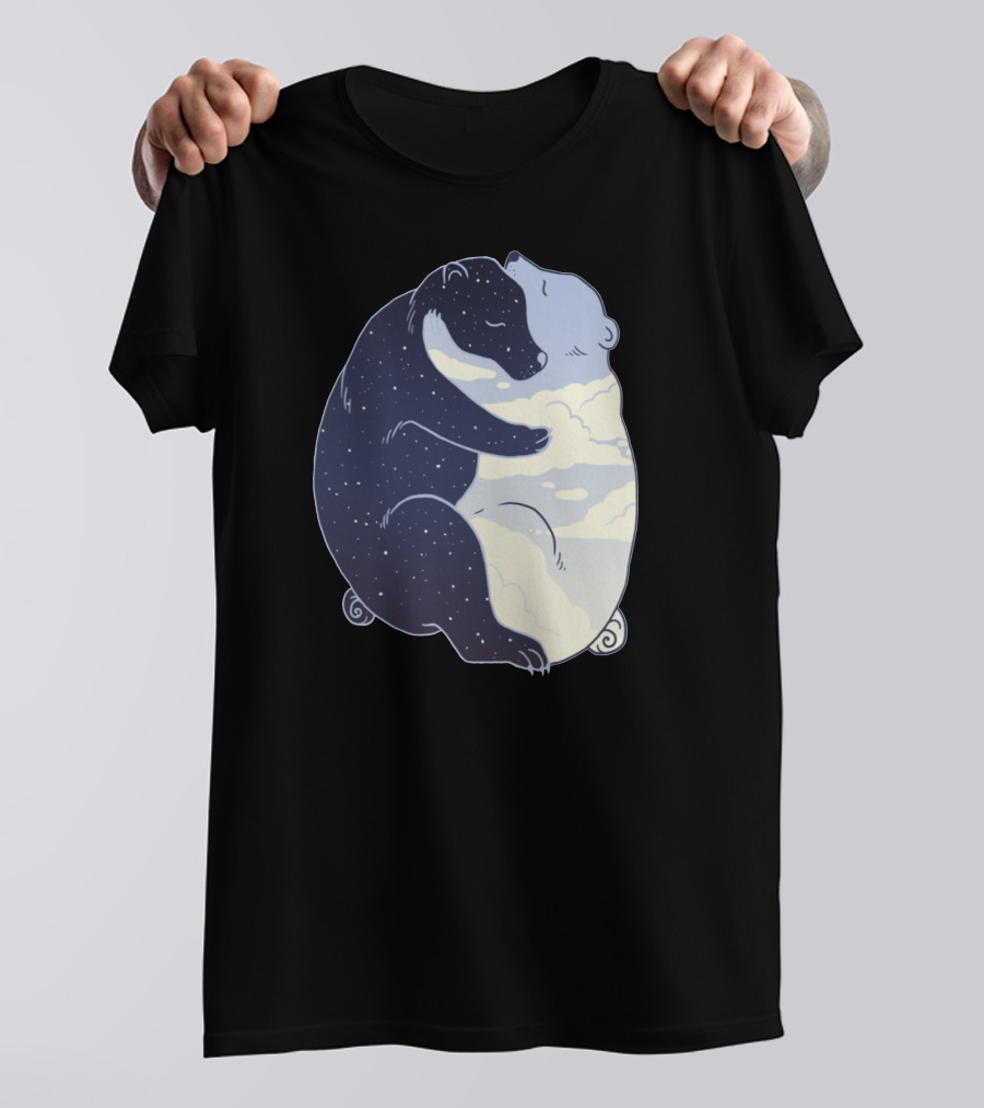 Protect Our Fat Bears Night And Day Hugging Polar And Grizzly Bears T-Shirt