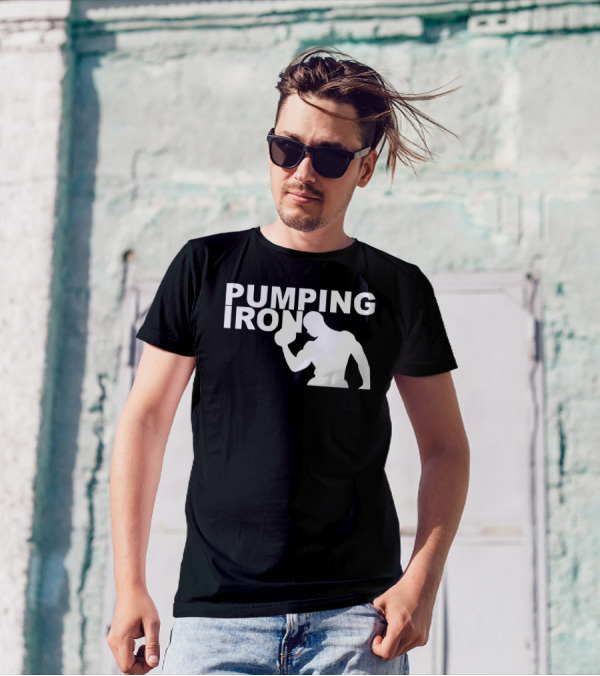 Pumping Iron Gym Training Bodybuilding Workout Keepfit Weightlifting T-Shirt
