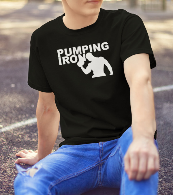 Pumping Iron Gym Training Bodybuilding Workout Keepfit Weightlifting T-Shirt