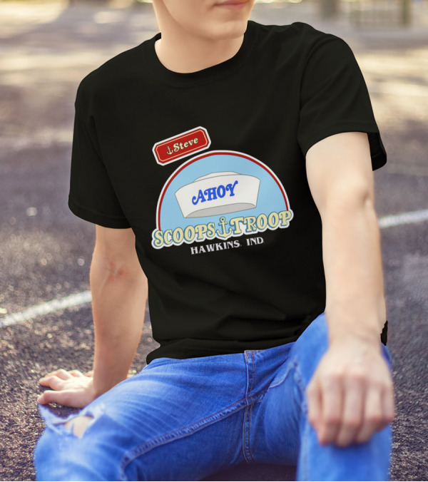 Scoops Ahoy Ahoy Steve Scoops Troop Hawkins Ind T-Shirt