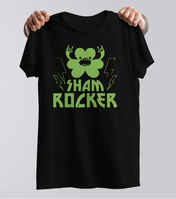 Sham Rocker Shamrock Monster Lightning T-Shirt