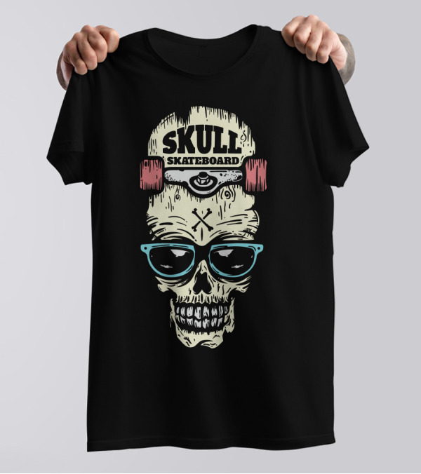 Skull Skateboard Sunglasses Sk8 T-Shirt