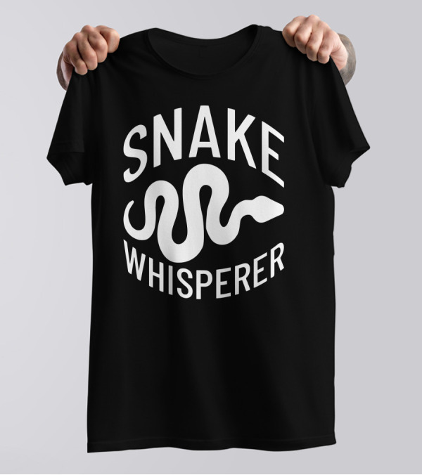SNAKE WHISPERER Curved Text With Snake T-Shirt