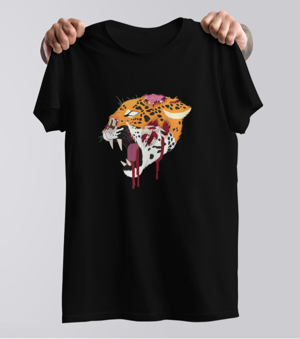 Stay Hungry Leopard Skull With Dripping Blood T-Shirt
