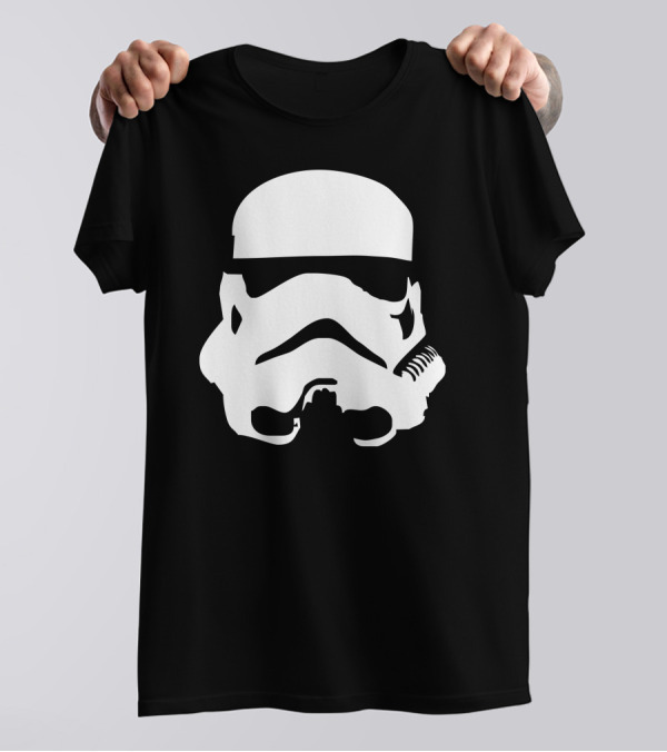 Storm Trooper Helmet Silhouette Iconic White T-Shirt