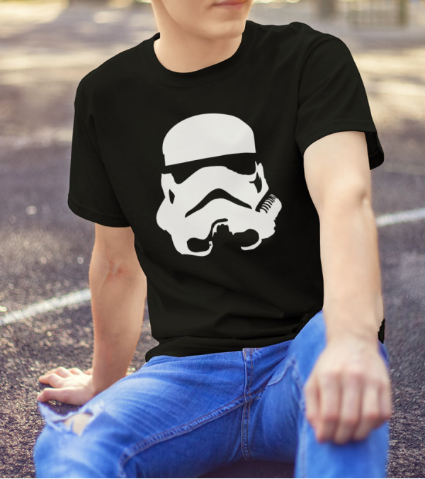 Storm Trooper Helmet Silhouette Iconic White T-Shirt
