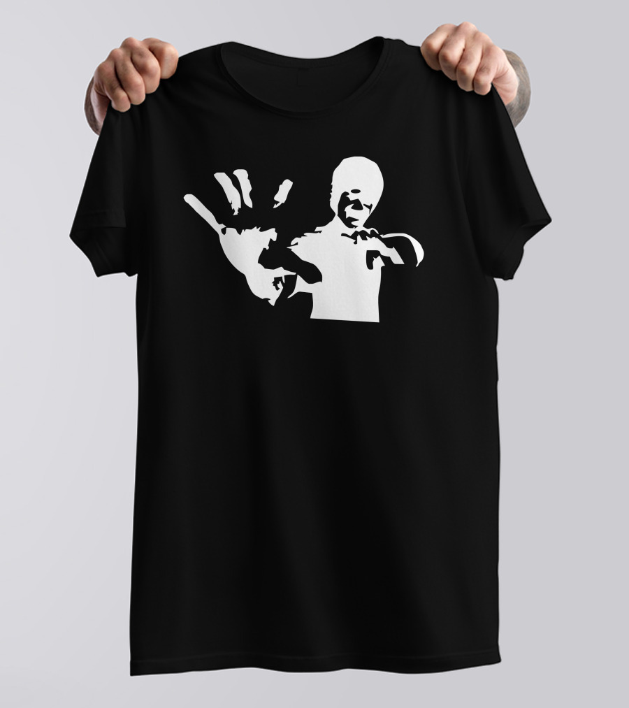 Bruce Lee Stencil Martial Arts Iconic Pose T-Shirt